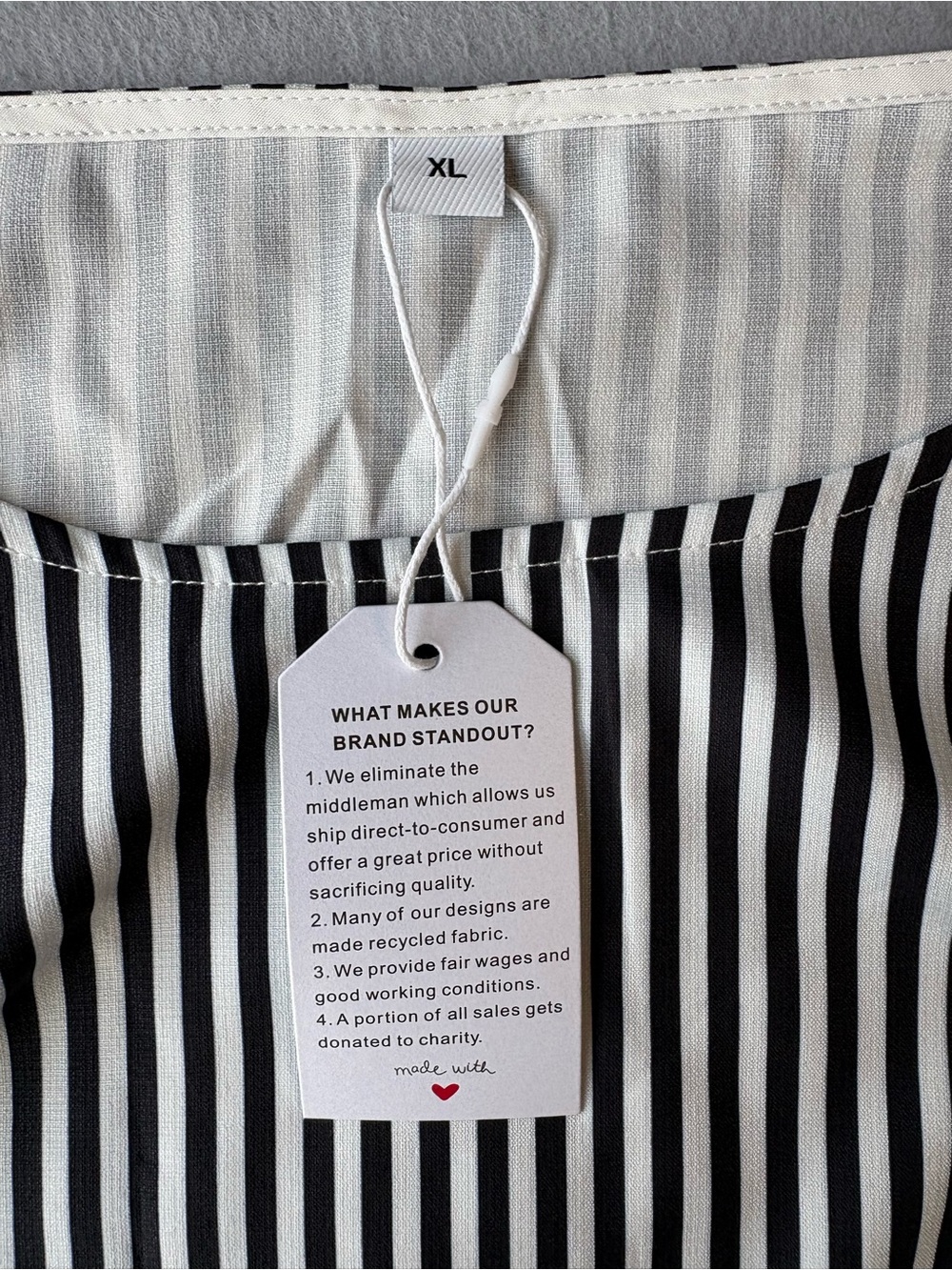 NWT Black & White Striped Women’s Classic Blouse Button Sleeve Detail Sz XL - Picture 5 of 7